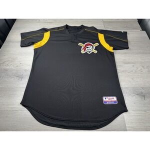 Vintage Pittsburgh Pirates Jersey Mens 48 Black On-Field Majestic Made in USA